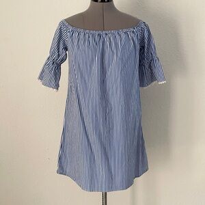 Blue Striped Shift Dress